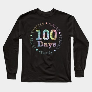 Smarter Kinder Stronger Brighter 100 Days Of School Teacher Long Sleeve T-Shirt